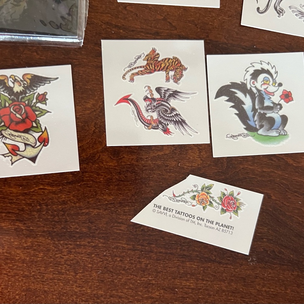 Vintage Ed Hardy Temporary Tattoos Panther Tiger Dead Alive Shark Dragon Dog - Picture 7 of 7
